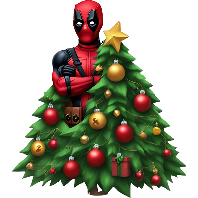 Deadpool christmas tree emoji