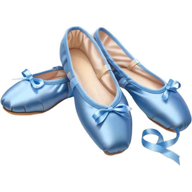 cinematic-realistic-ballet-shoes,-soft-satin-blue-pointe-shoes-with-delicate-ribbons,-resting-gently-on-a-polished-wooden-floor,-subtle-creases-in-the-fabric,-glowing-under-the-warm-golden-light-of-a-rehearsal-studio,-evoking-ele emoji
