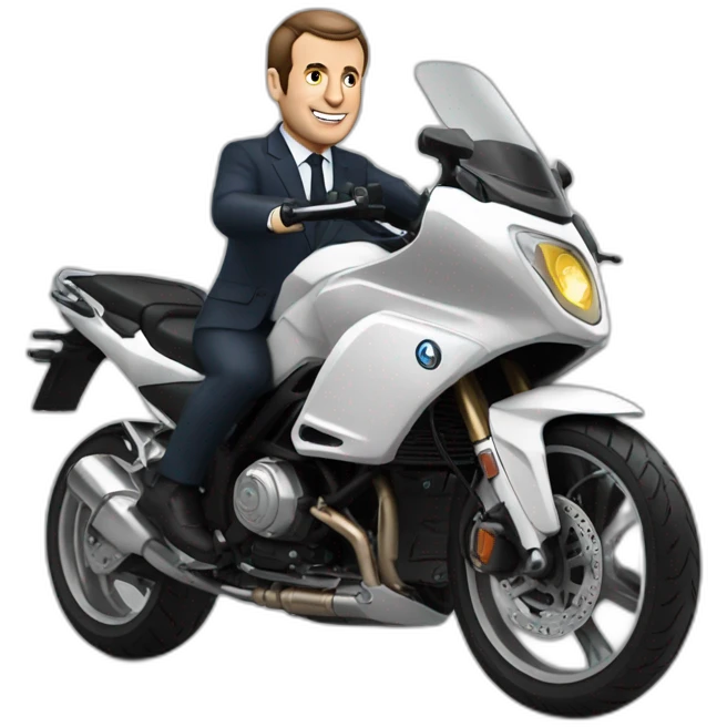 Macron sur moto emoji