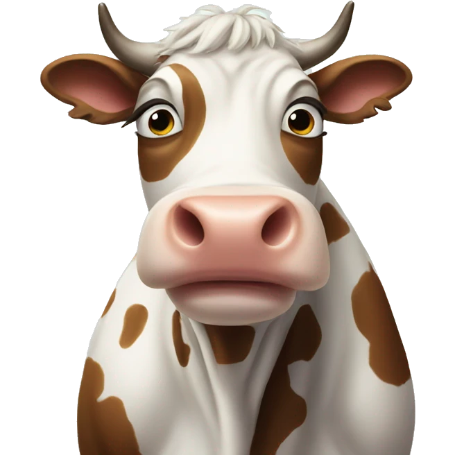 Cow and a mood emoji