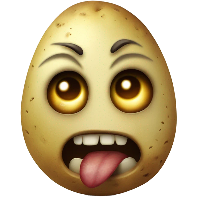 a scary potato emoji