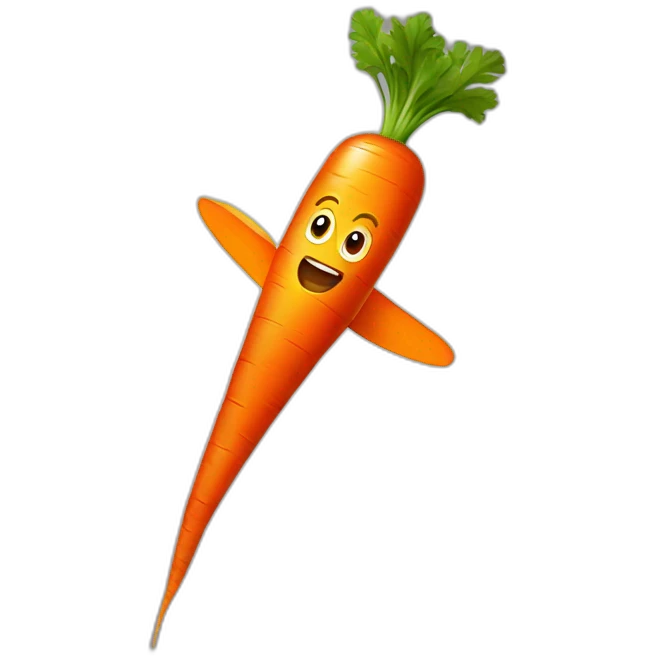 bright carrot with a star wake emoji