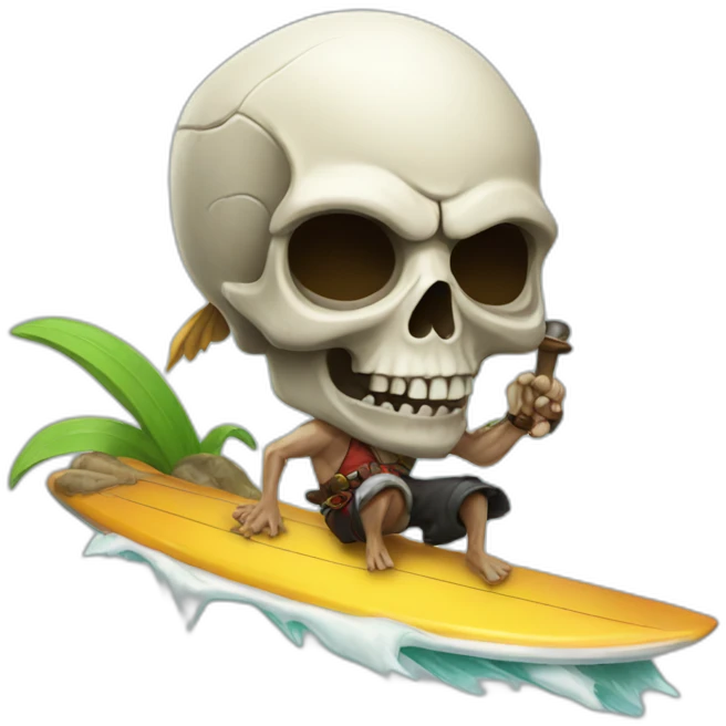 skull surfer pirate emoji