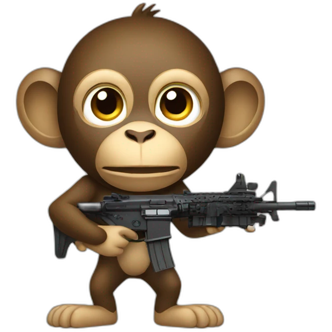 Monkey with a Ar15 emoji