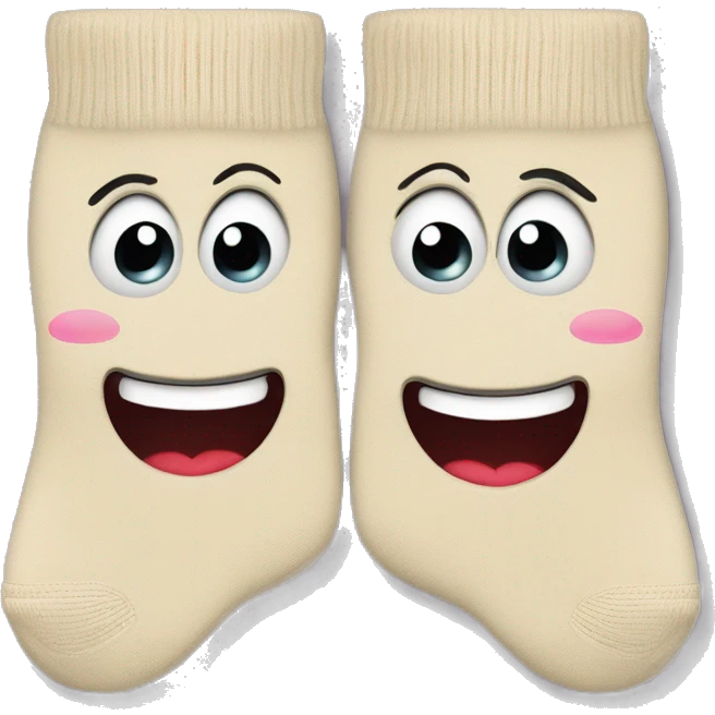 Zwei gemütliche kuschelige beige Socken emoji