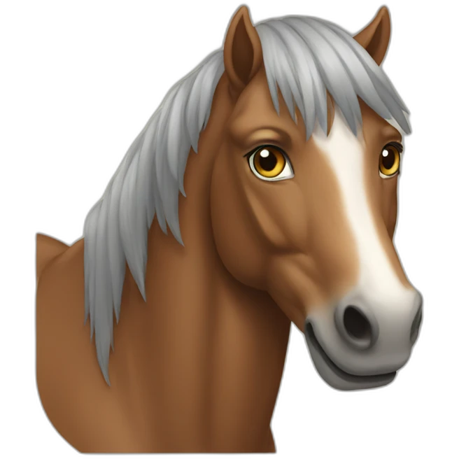 A horse with a cat's face emoji