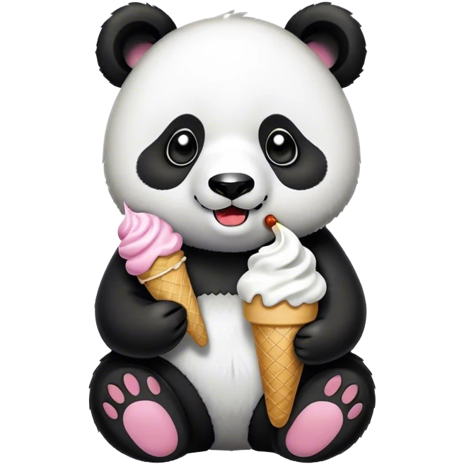 Panda eating ice cream emoji