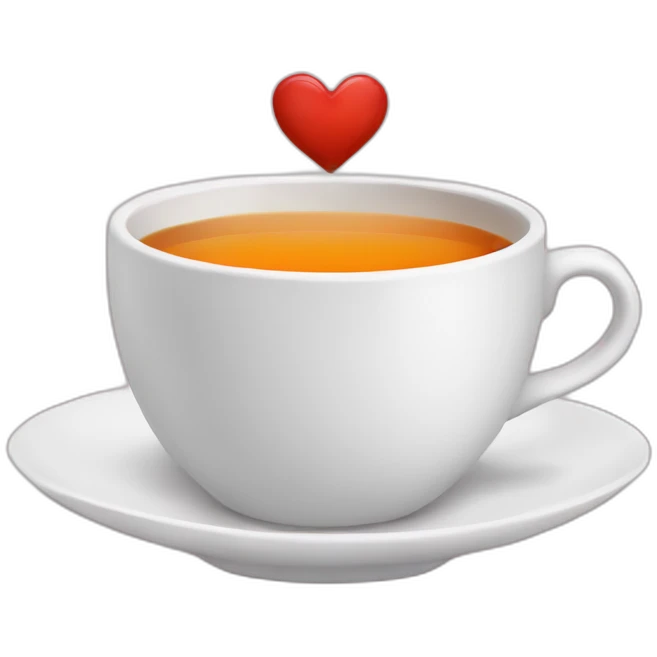 Tea with heart emoji