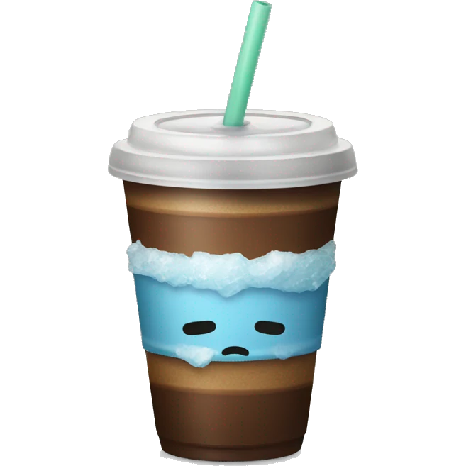 coffee with ice and straw emoji