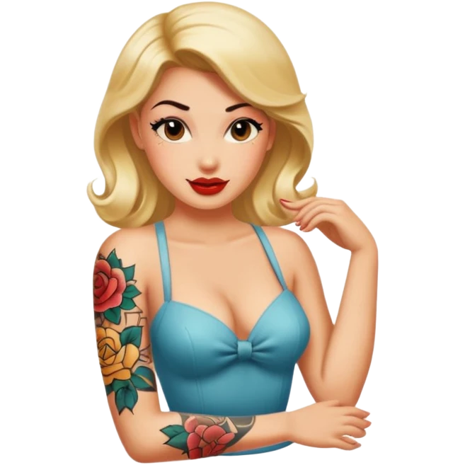 in arm pin-up tattoo all-over emoji