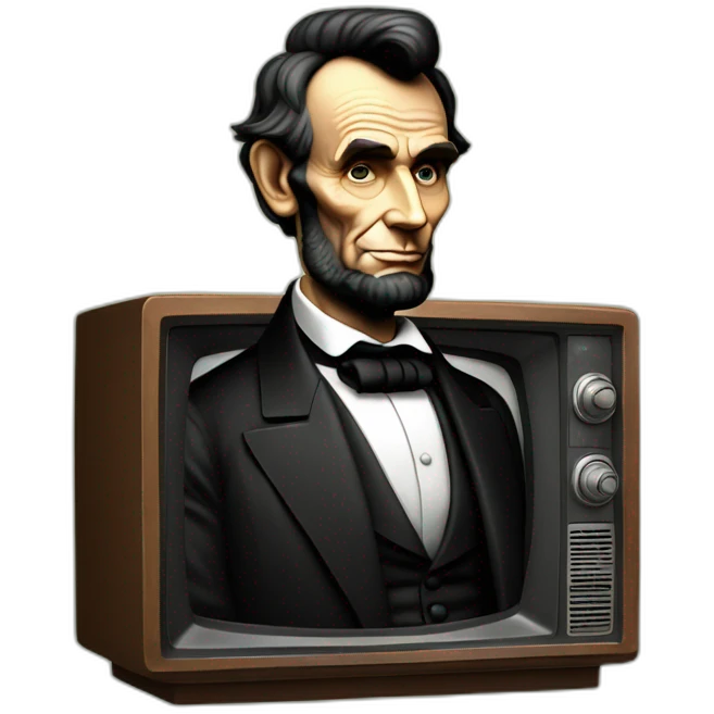 Abraham Lincoln on an old fashioned television emoji
