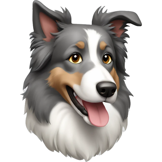 Gray rough border collie emoji