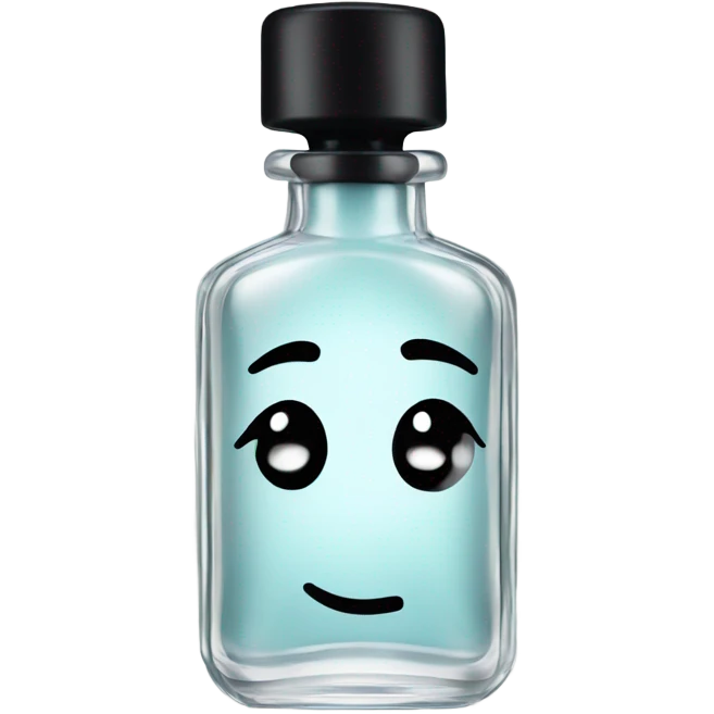 smiling perfume with black cap emoji