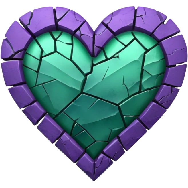 violet green broken heart emoji
