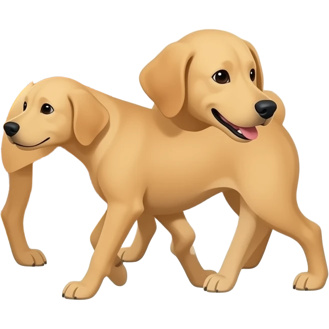 The Golden dog walks into the livingroom. emoji