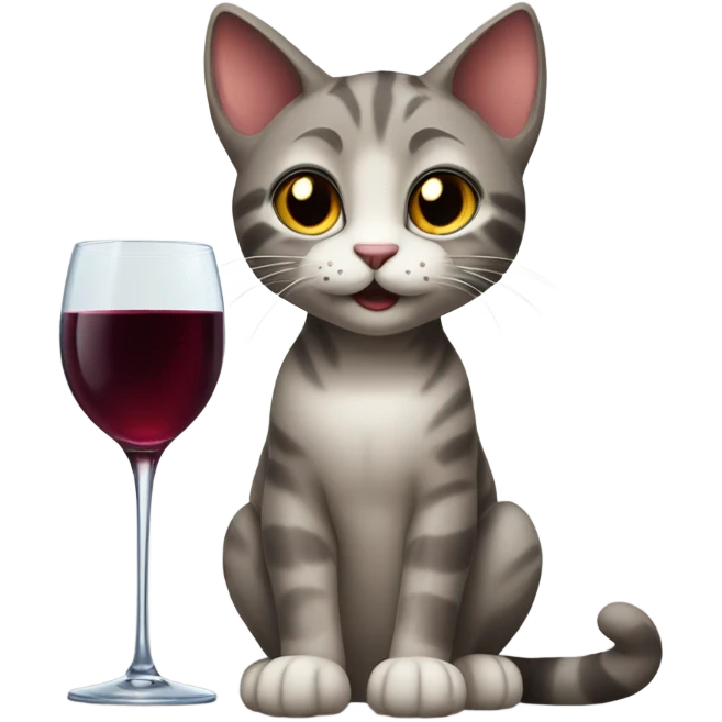 Cat with wine glass emoji