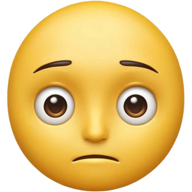 A 3D yellow emoji face giving a side-eye expression, one eyebrow raised, eyes looking sideways with a slightly skeptical or unimpressed look, clean white background, realistic shading, high detail, glossy texture, centered composition. emoji