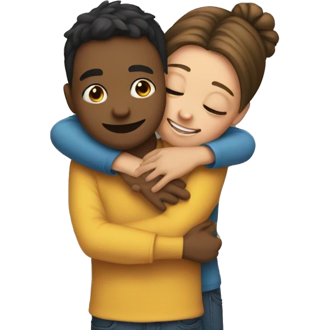 boy hug a girl emoji