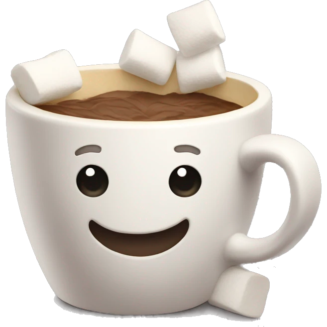 Coco cup with marshmallow emoji