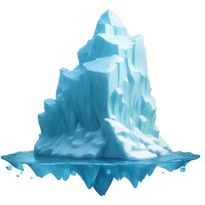 iceberg with small tip and large underwater body emoji