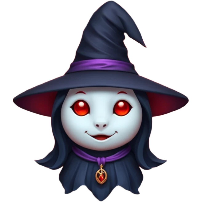 iOS emoji, dark fantasy magic seal, witch symbol, web pattern, red glow, minimal clean style emoji