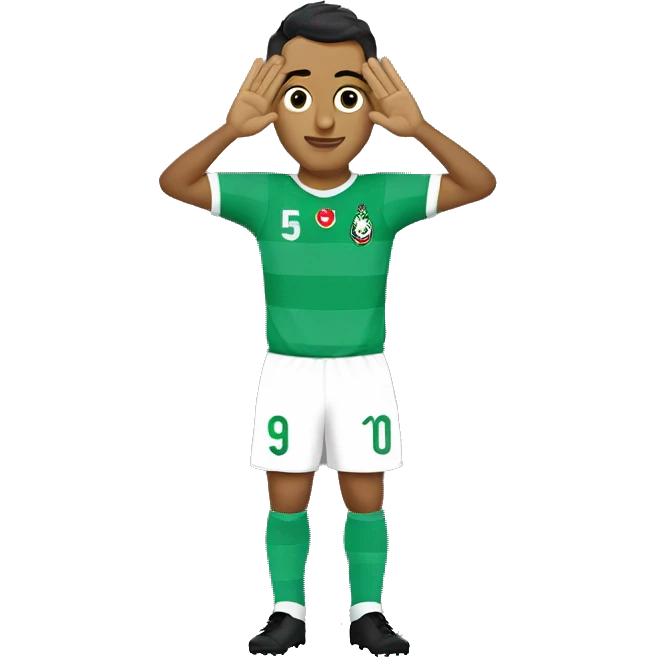 Omar alsomah al ahli player doing a salute emoji