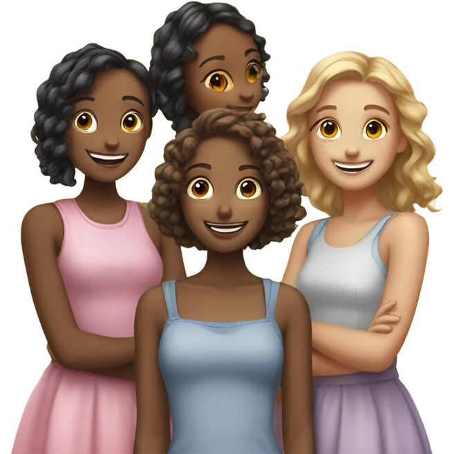 5 girls besties emoji