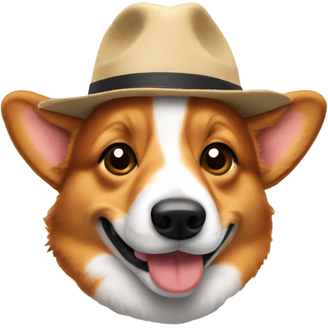 True color red head corgi with hat emoji
