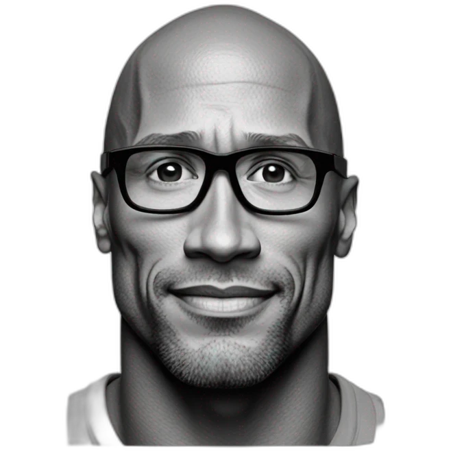 Sursil Dwayne Johnson noir et blanc emoji
