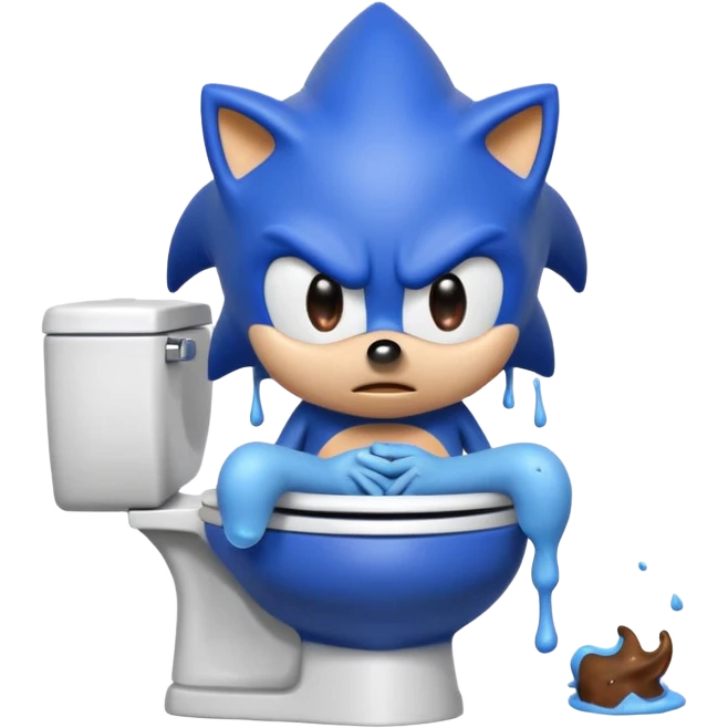 Sonic pooping on toilet emoji | AI Emoji Generator