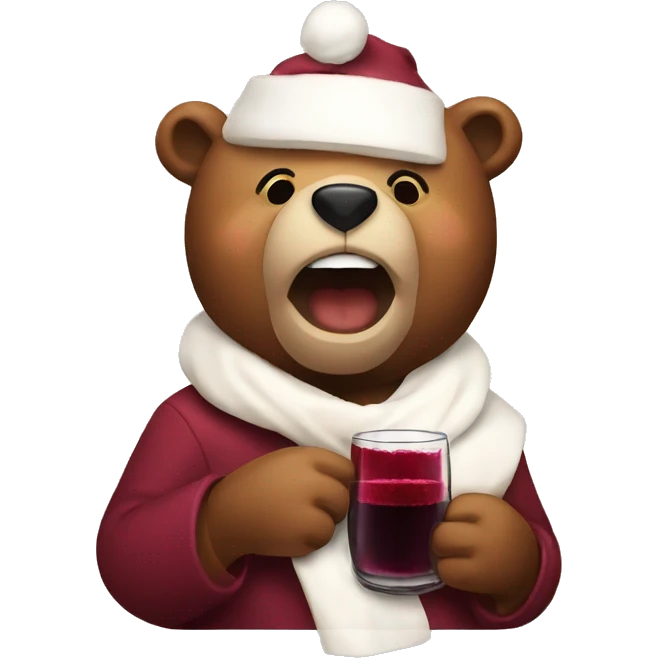 Bear with mulled wine  emoji
