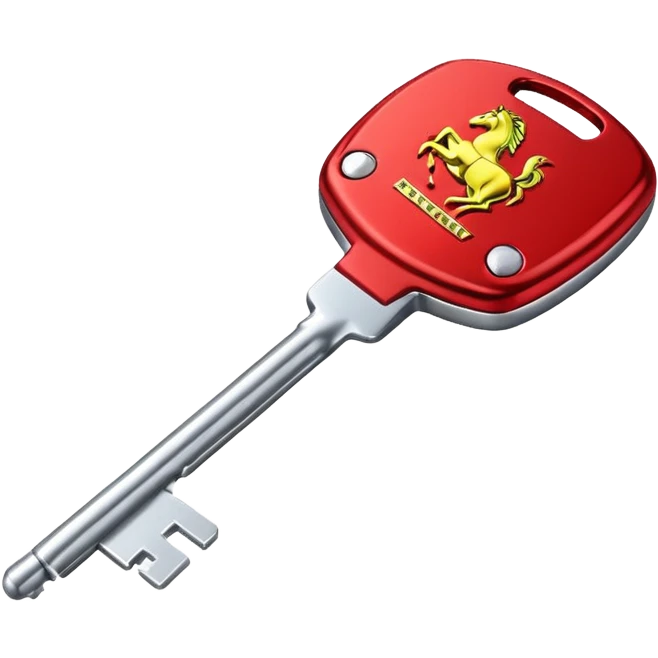 red Ferrari key with a white background emoji