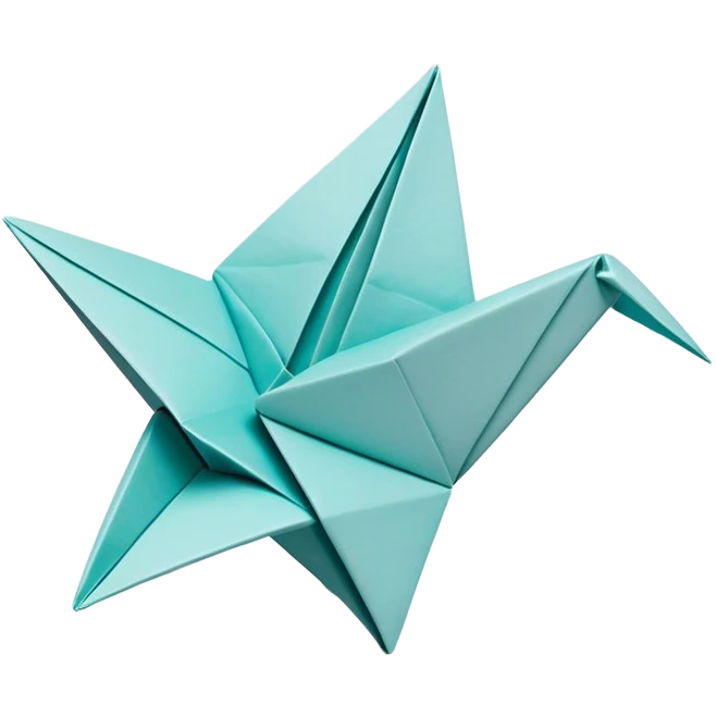 Cinematic Realistic depiction of an elegant origami creation, rendered with delicate paper textures and intricate folds, set on a minimalist background with soft, diffuse lighting that accentuates its artistic precision emoji