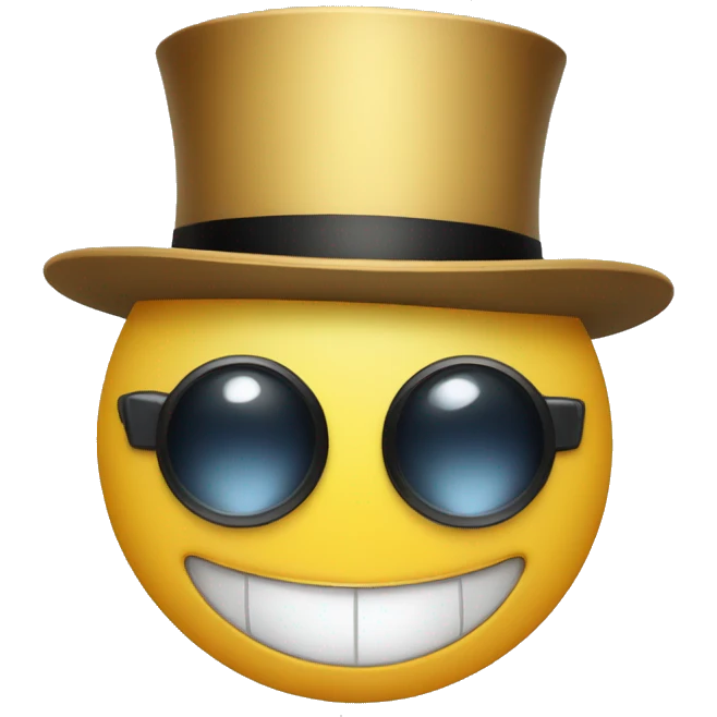 smiley face with monocle and top hat emoji