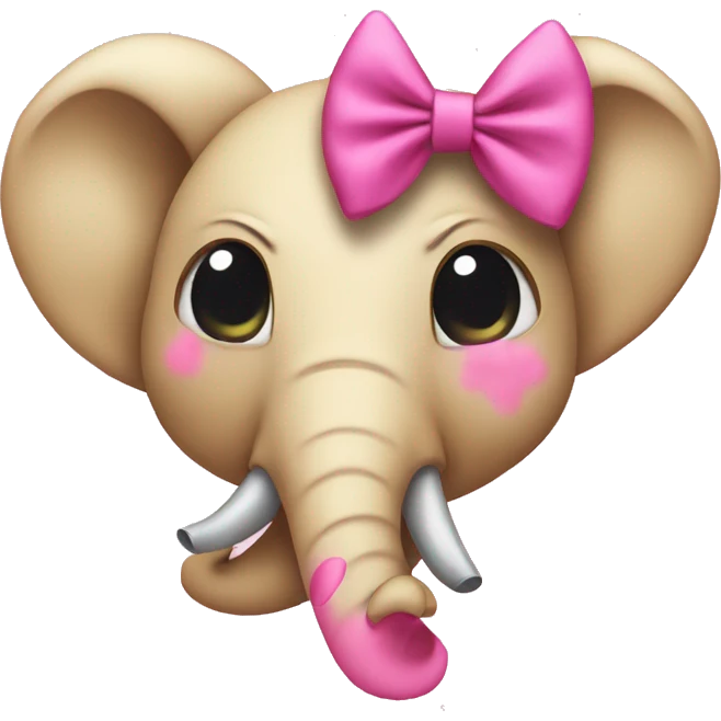 emoji face with a pink bow and eles about to cry emoji