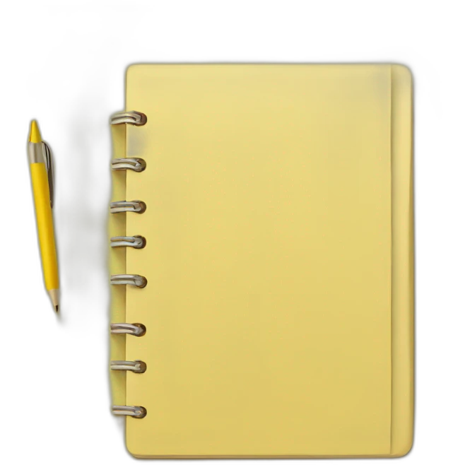 notebook with yellow paper emoji