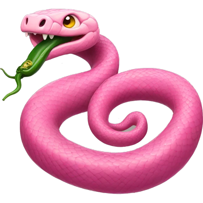 Pink snake with jalapeño  emoji