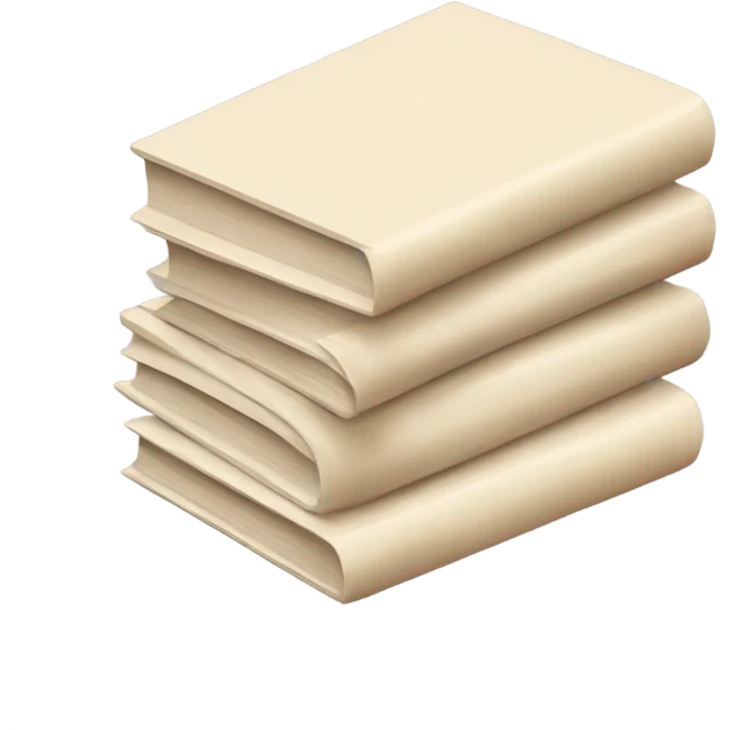 stack of beige books, aesthetics white pages emoji