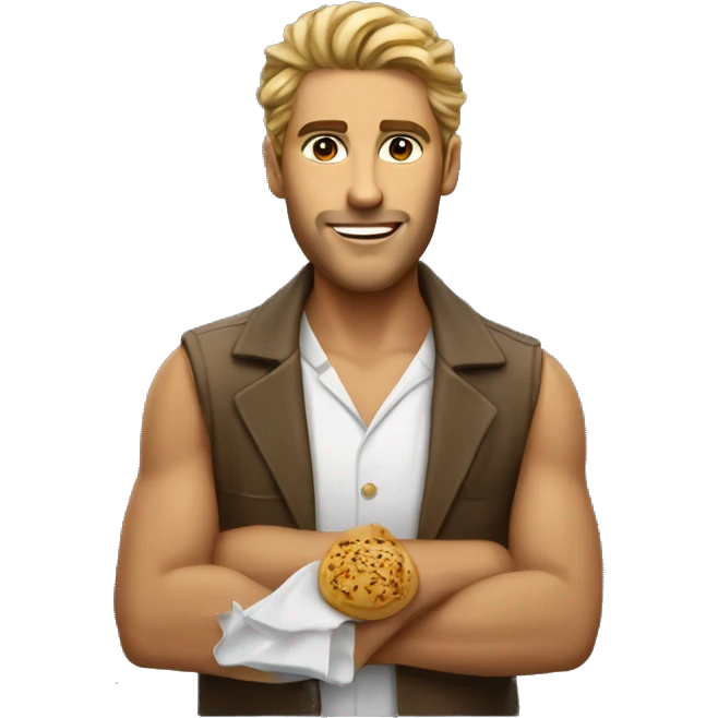 Uomo leone con codino emoji