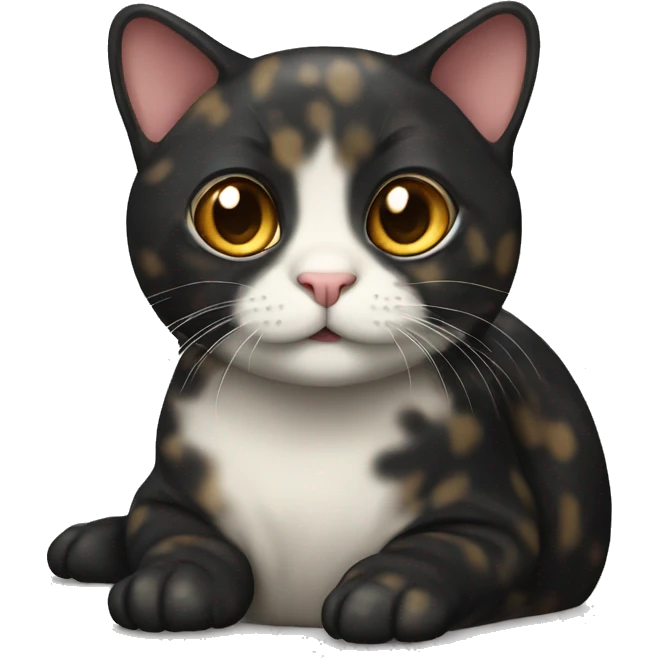 black tortoise shell colored cat emoji