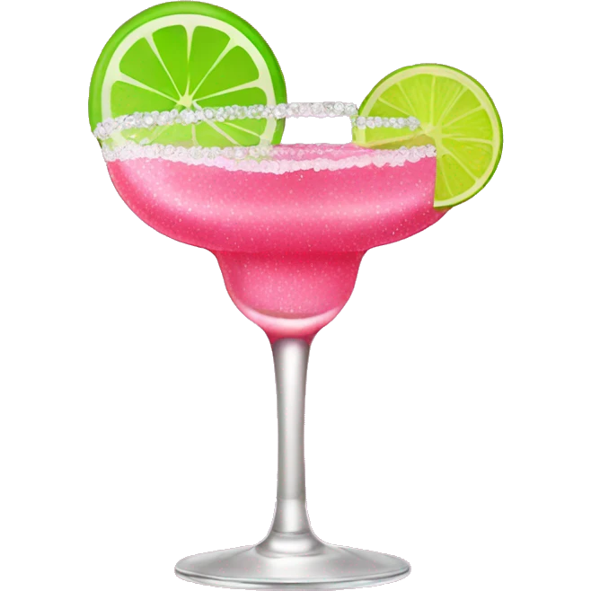 pink margarita sparkly with pink lime emoji