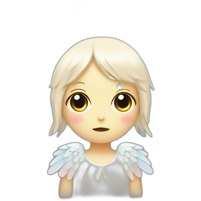 angel glowing tears eyes light color palette Takashi Murakami style emoji