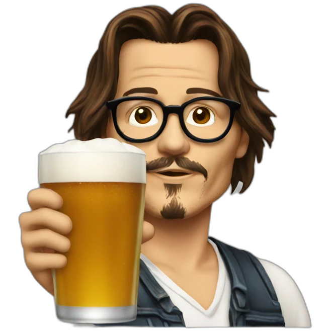 Johnny depp drinking a mega pint emoji
