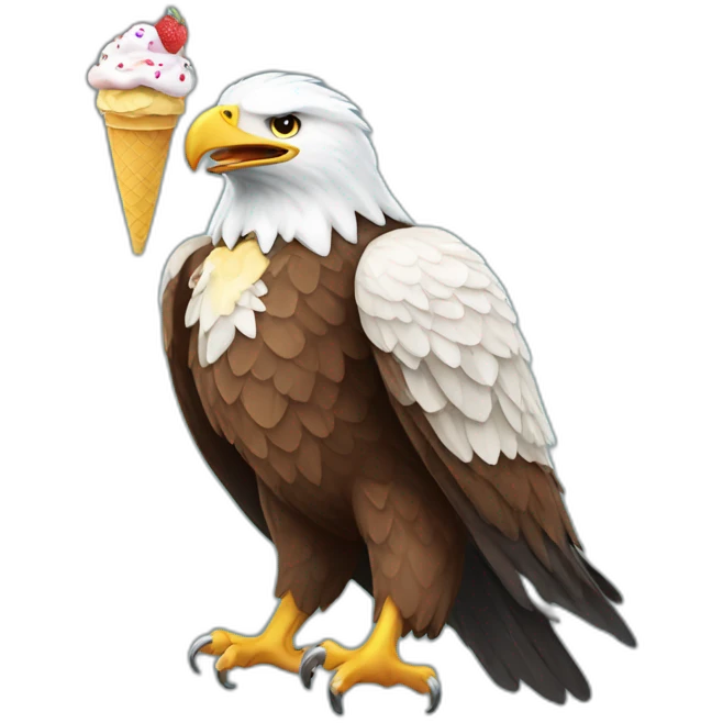 Eagle with icecream emoji