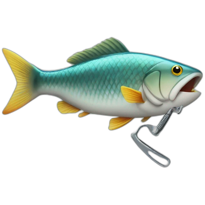 fish with a razor in his mouth emoji