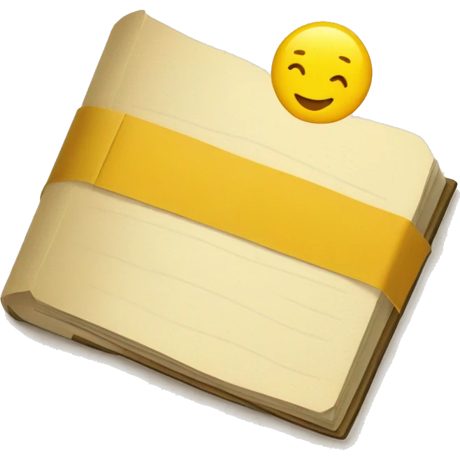 yellow verification check mark in book style emoji