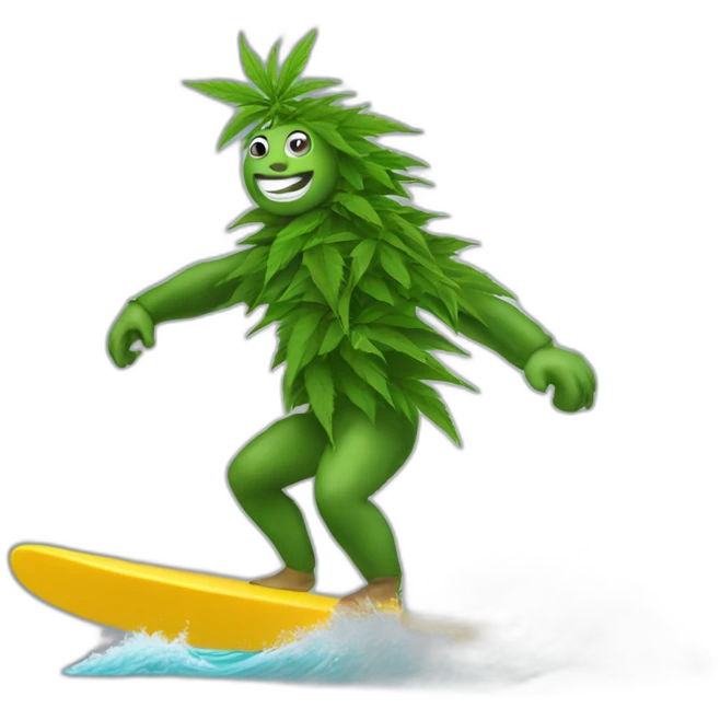 marijuana surfing emoji