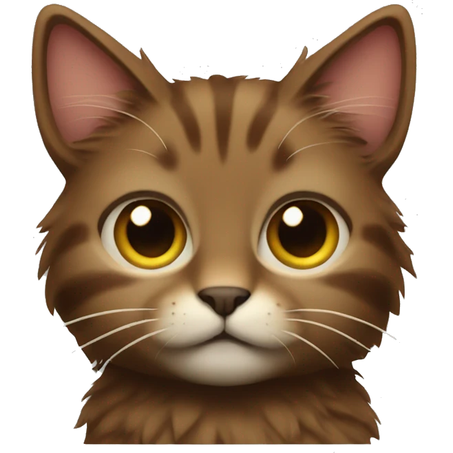fuzzy brown cat full body emoji