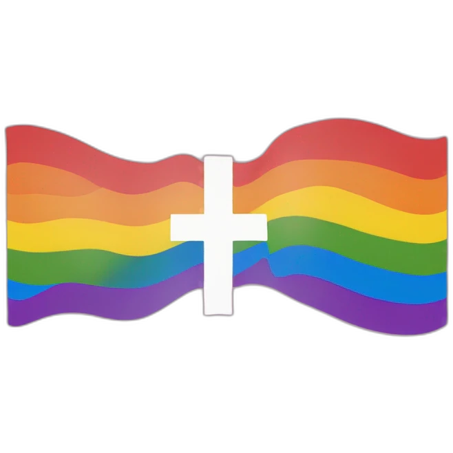 LGBT+ flag cross na zi in the middle emoji