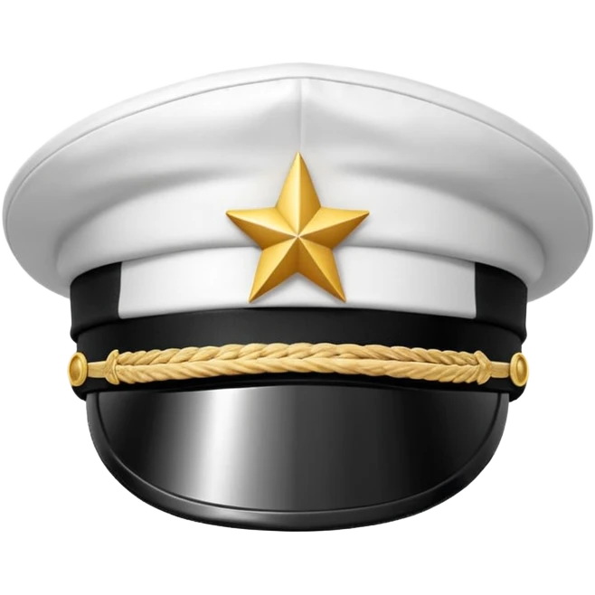 white captain hat closeup alone emoji